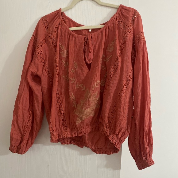 Free People Embroidered Blouse - Picture 1 of 3